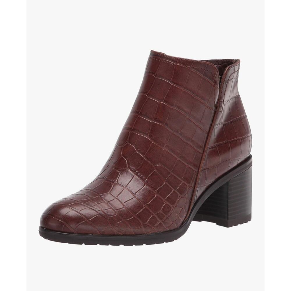 Naturalizer Women's Laila Ankle Boots Size 9.5 Brown Crocodile New